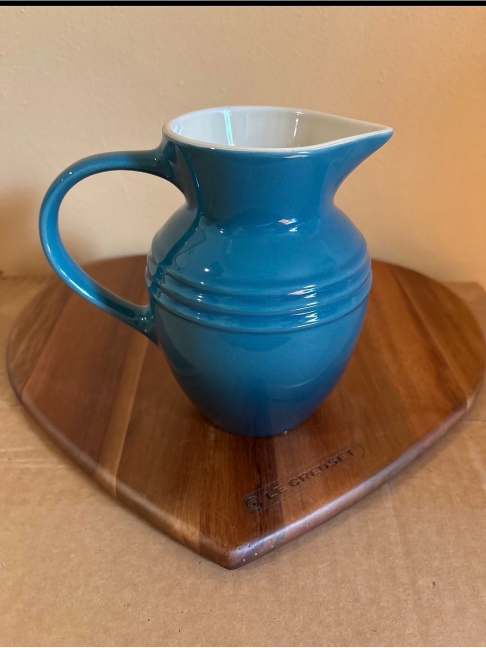 Le Creuset Small Breakfast Pitcher in Deep Teal - Picture 3 of 5